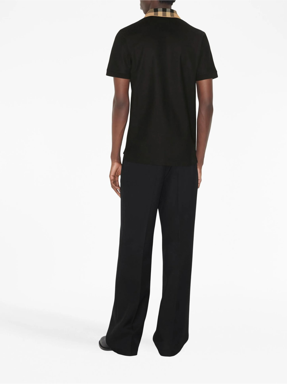 Burberry Vintage Check Print Collar Polo Shirt Black