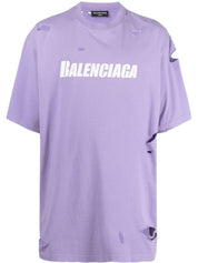 Balenciaga Distressed T-Shirt Purple