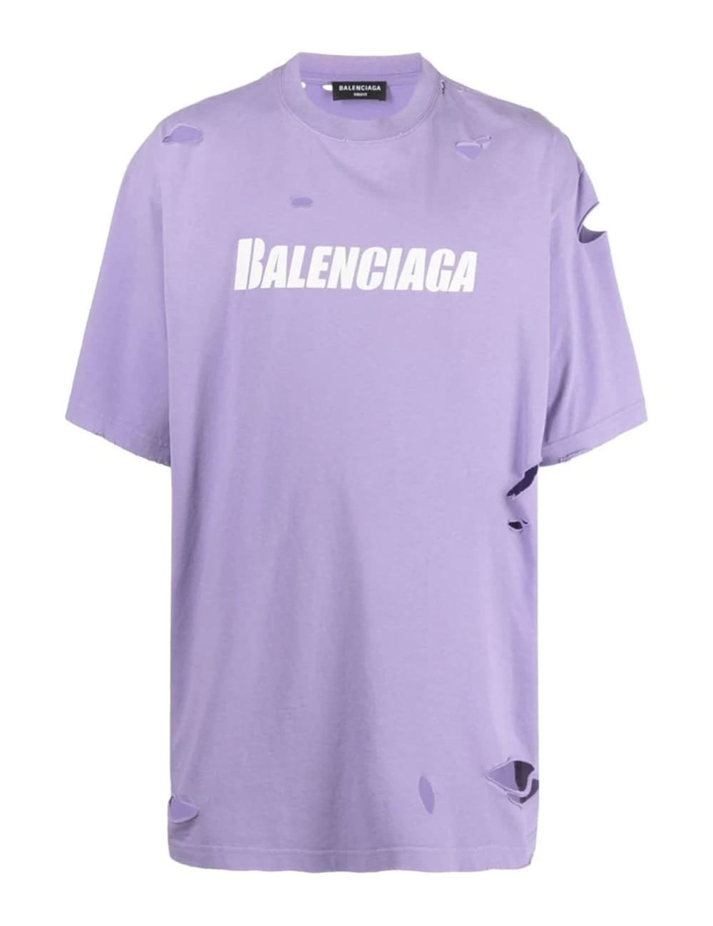Balenciaga Distressed T-Shirt Purple