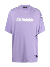 Balenciaga Distressed T-Shirt Purple