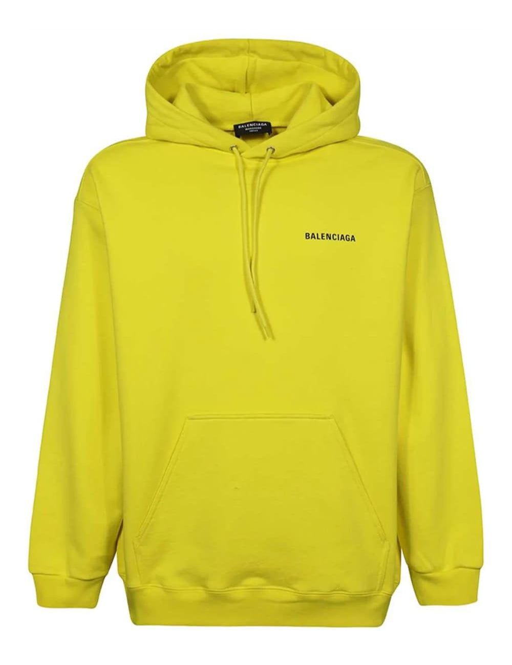 Balenciaga Logo Hooded Sweatshirt Neon Yellow