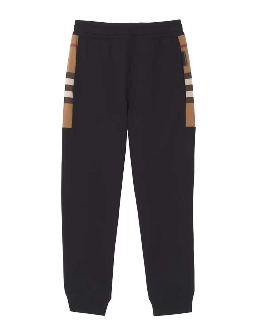 Burberry Check Panel Jogging Pants Black