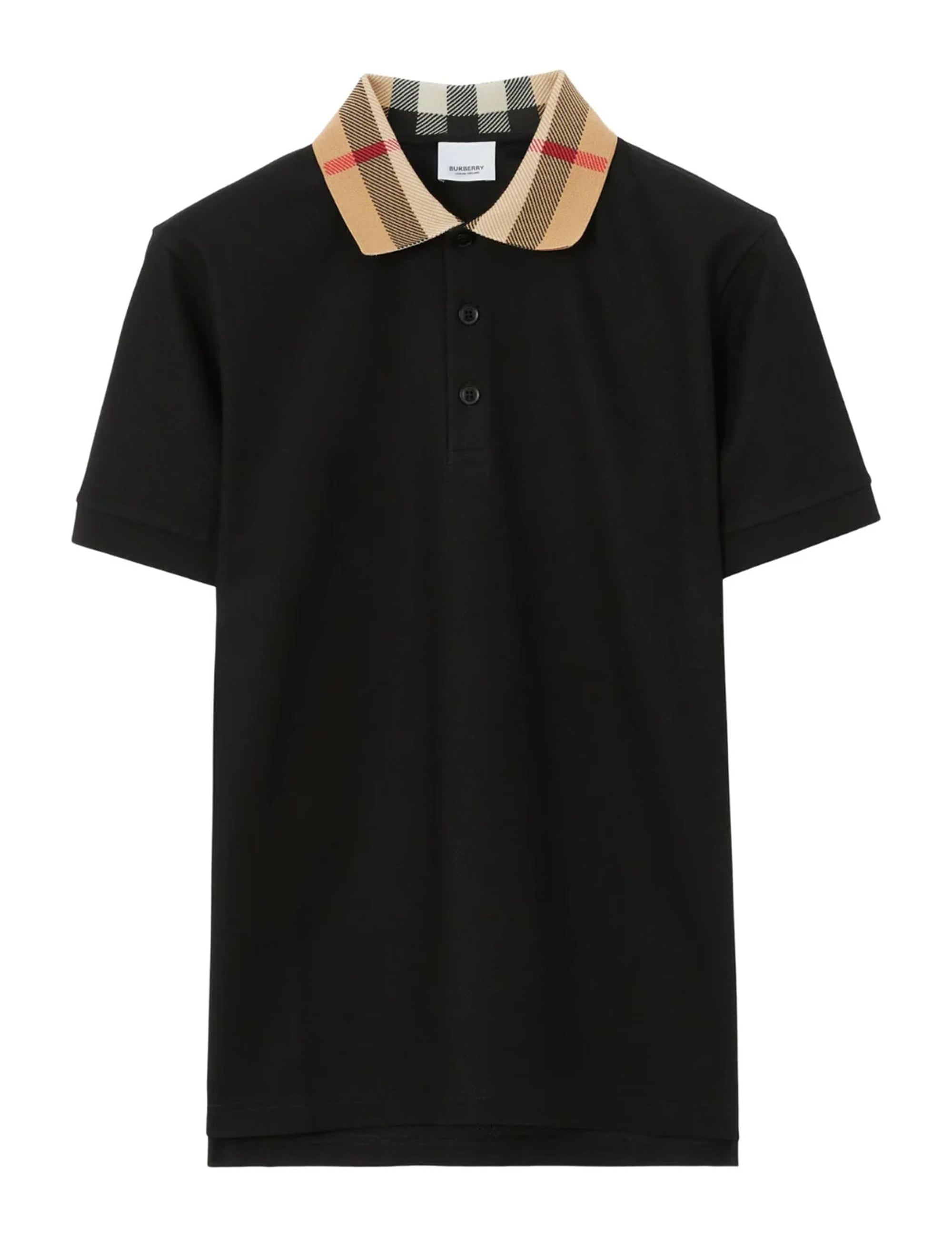 Burberry Vintage Check Print Collar Polo Shirt Black