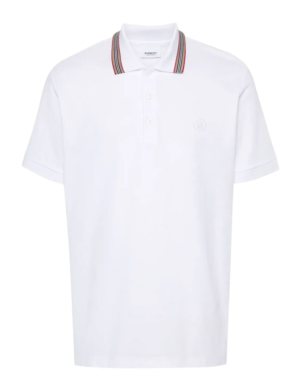 Burberry 'Pierson' TB Collar Polo-Shirt White