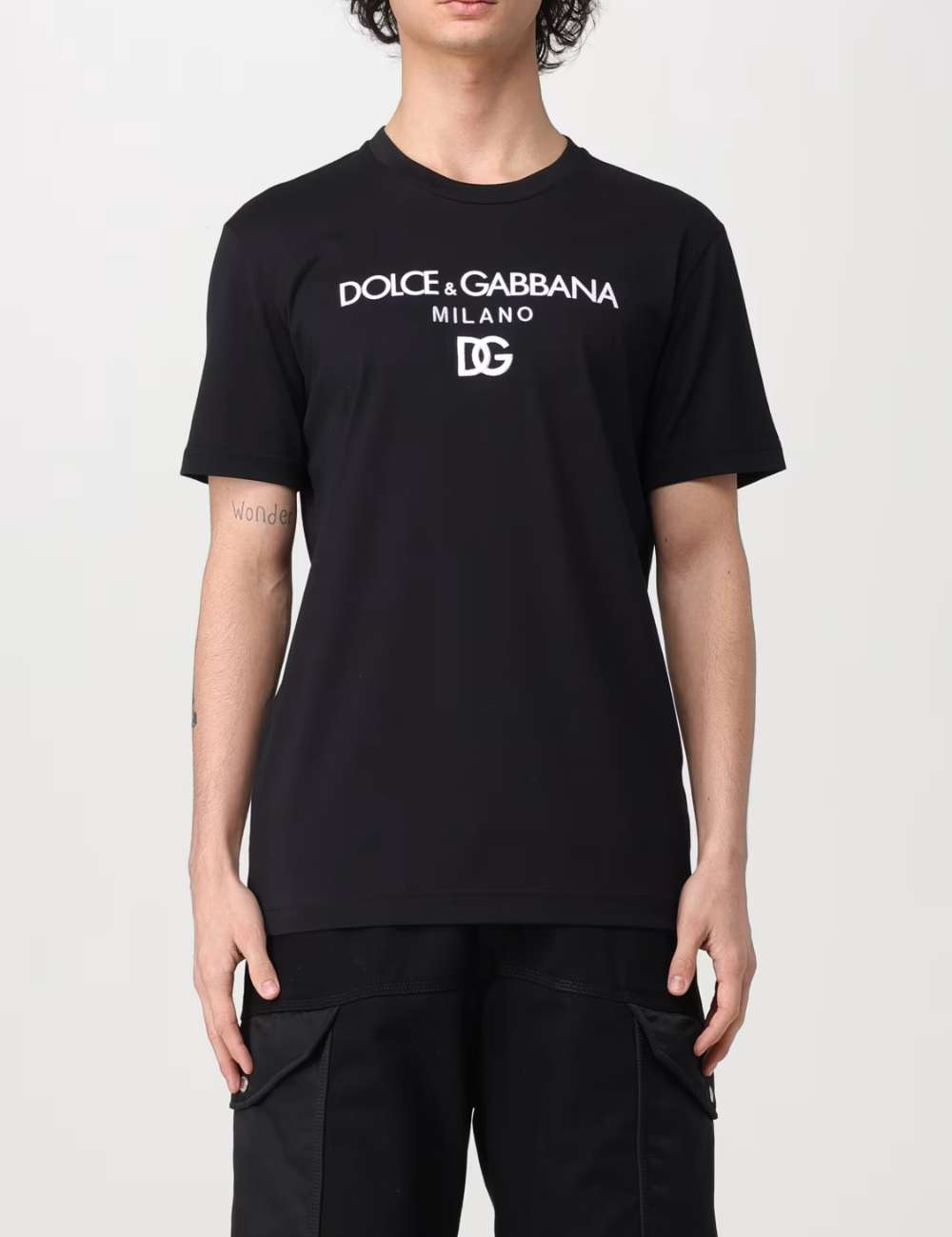 Dolce & Gabbana Embroidered DG Milano Logo T-Shirt Black