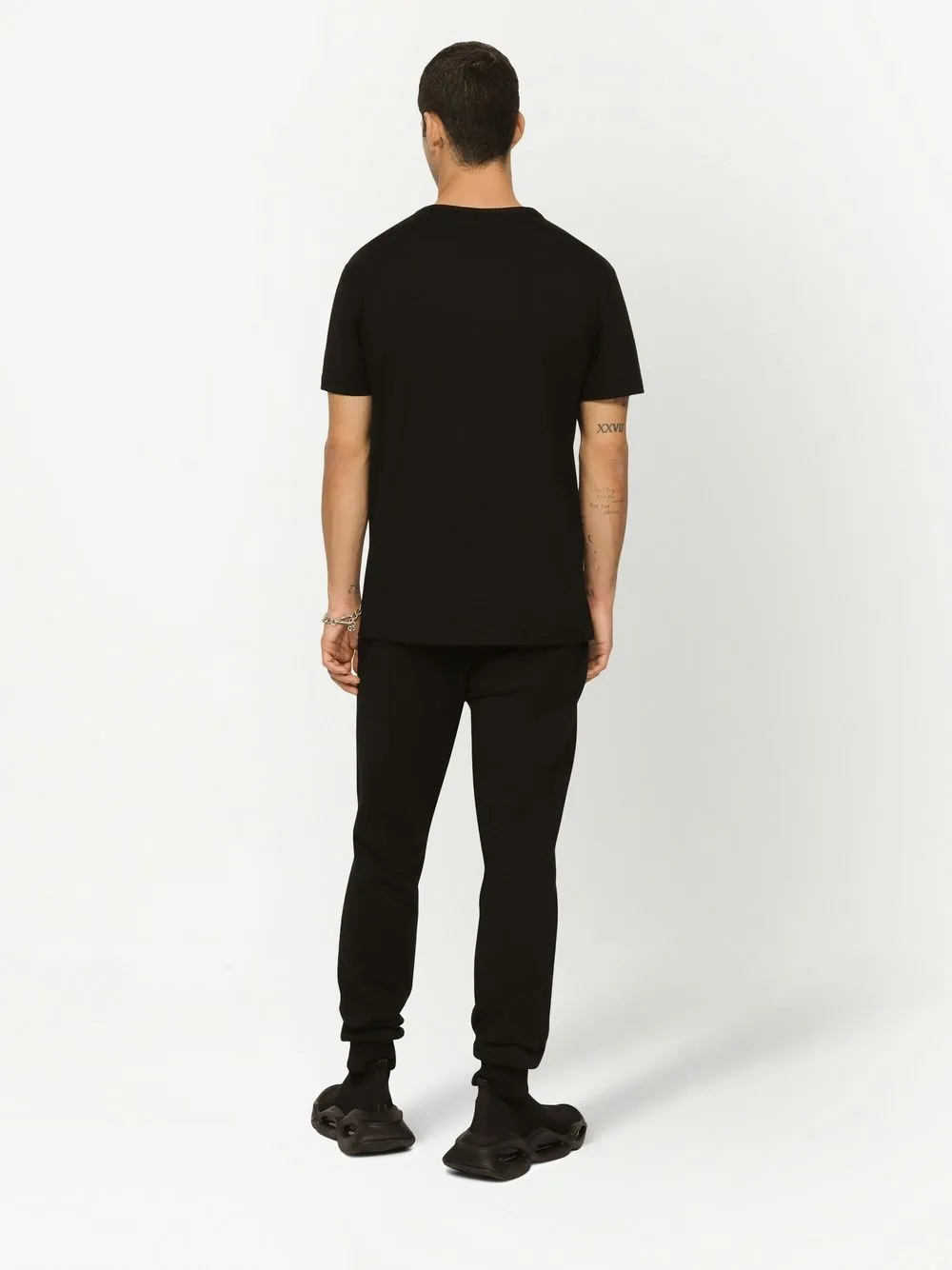 Dolce & Gabbana Silver Plaque Logo T-Shirt Black