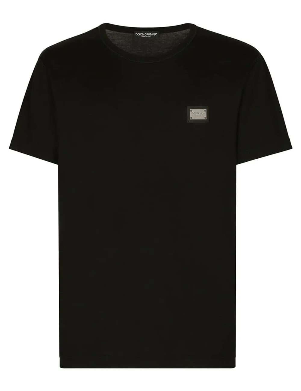 Dolce & Gabbana Silver Plaque Logo T-Shirt Black