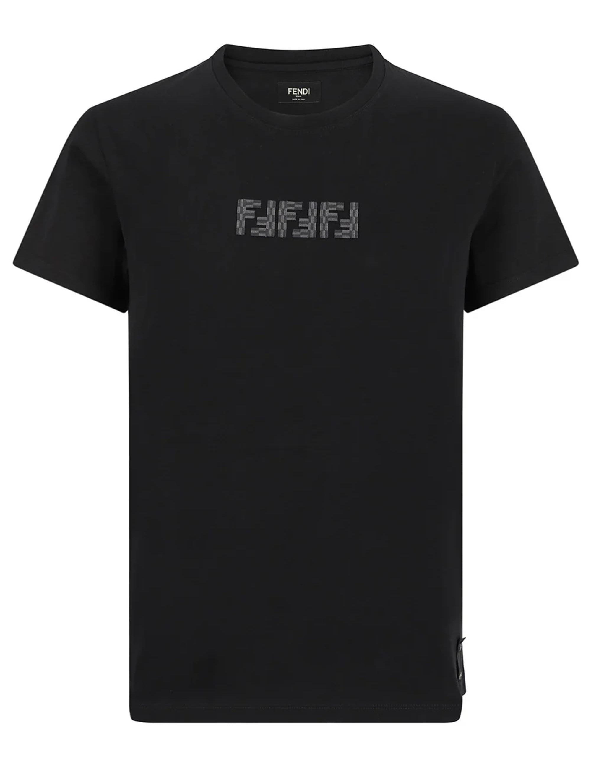 Fendi FF Labyrinth Embroidered T-Shirt Black