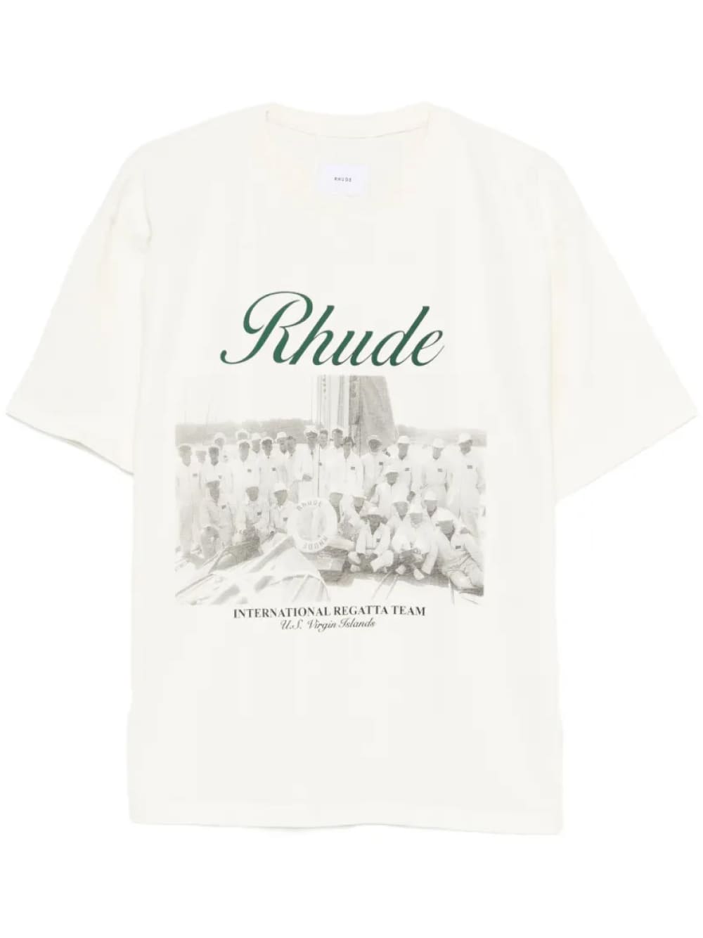 Rhude Virgin Islands Script Printed Cotton T-Shirt White