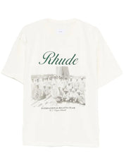 Rhude Virgin Islands Script Printed Cotton T-Shirt White