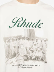 Rhude Virgin Islands Script Printed Cotton T-Shirt White