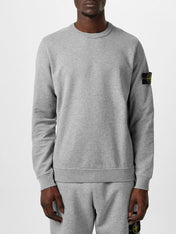 Stone Island Logo Patch Cotton Sweatshirt Grey