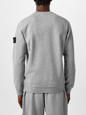 Stone Island Logo Patch Cotton Sweatshirt Grey