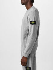 Stone Island Logo Patch Cotton Sweatshirt Grey