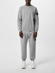 Stone Island Logo Patch Cotton Sweatshirt Grey