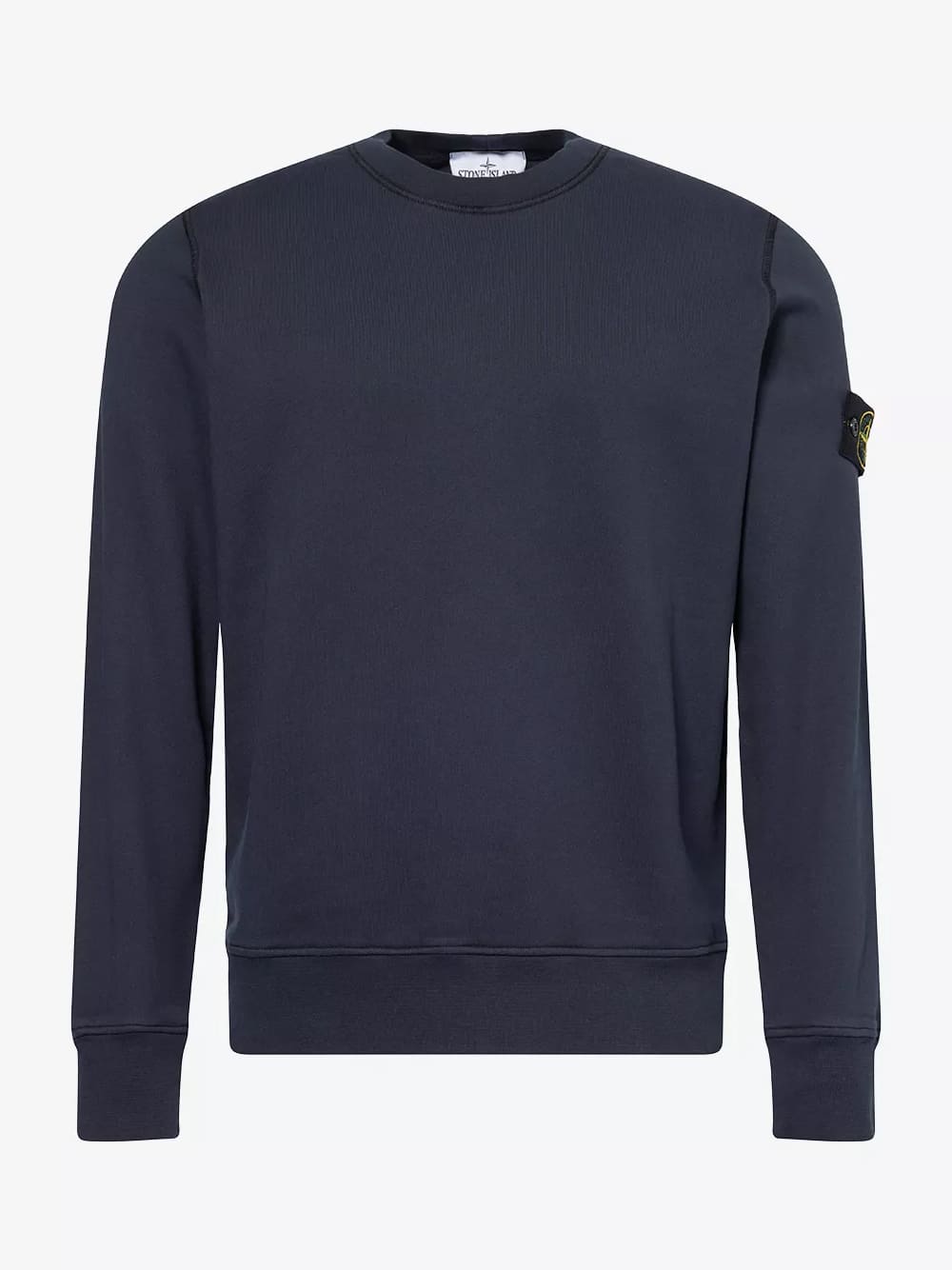 Stone Island Logo Patch Cotton Sweatshirt Navy
