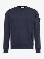 Stone Island Logo Patch Cotton Sweatshirt Navy
