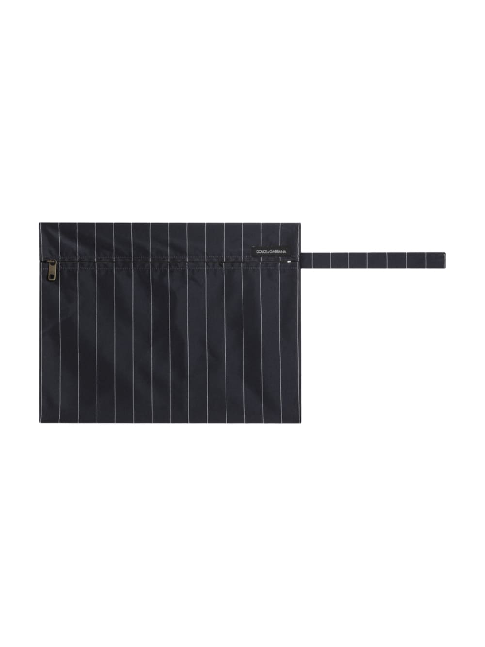 Dolce & Gabbana Paparazzi Logo-Patch Pinstripe Swim Shorts