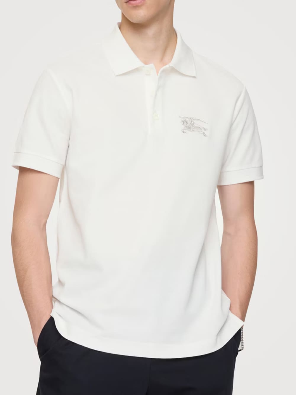 Burberry Knight Cotton Polo-Shirt White