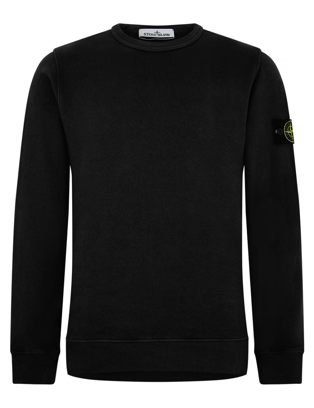Stone Island Logo Patch Cotton Sweatshirt Black