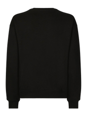 Dolce & Gabbana Logo Flock Cotton Sweatshirt Black