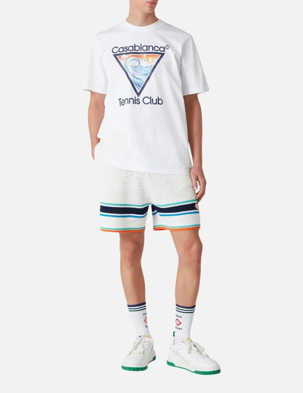 Casablanca Wave Ex Beach Tennis Club Icon T-Shirt White