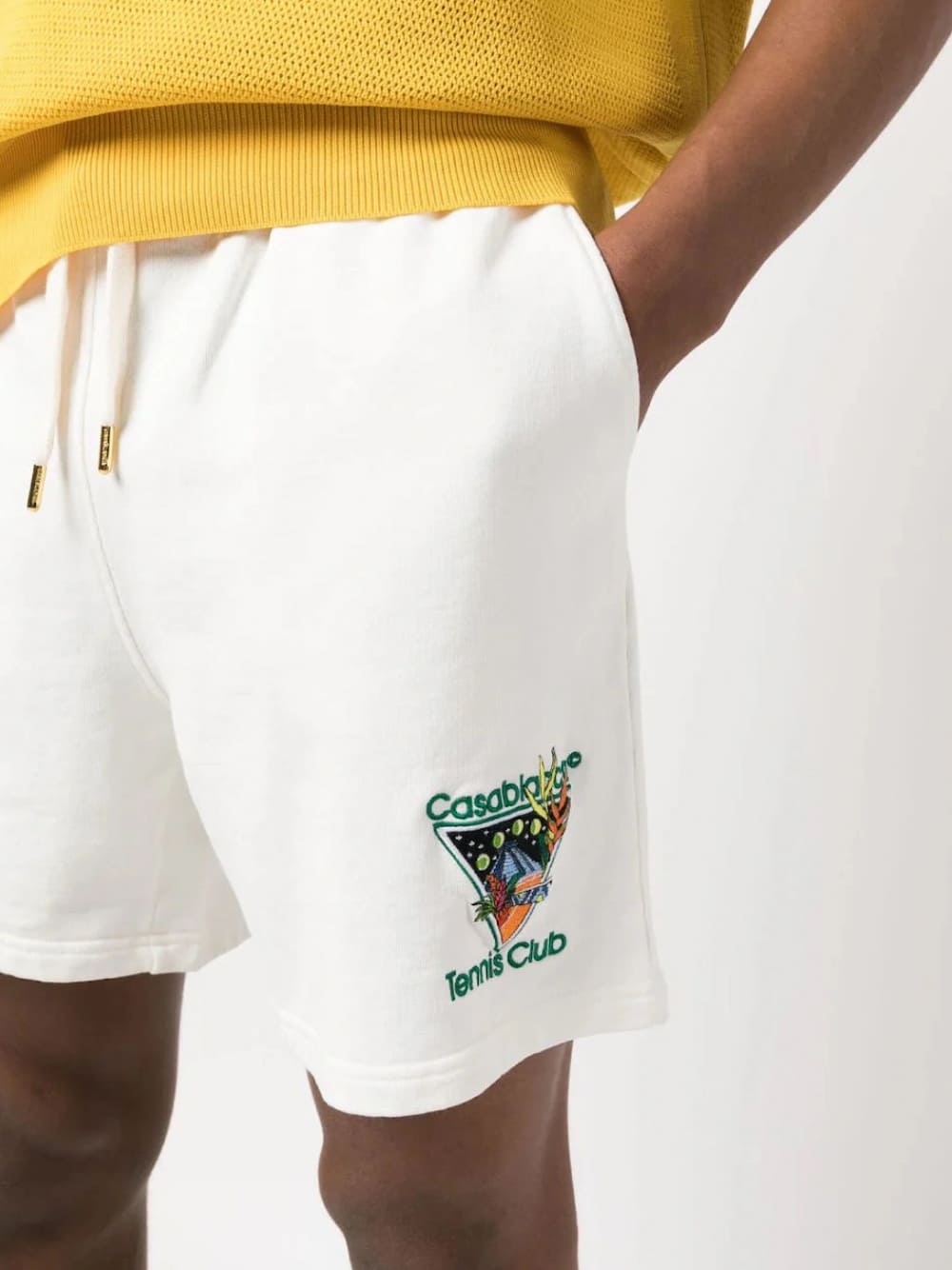 Casablanca Tennis Club Cotton Shorts White