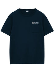 Loewe Pocket Embroidered Logo T-Shirt Navy