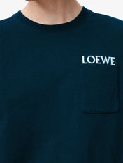 Loewe Pocket Embroidered Logo T-Shirt Navy