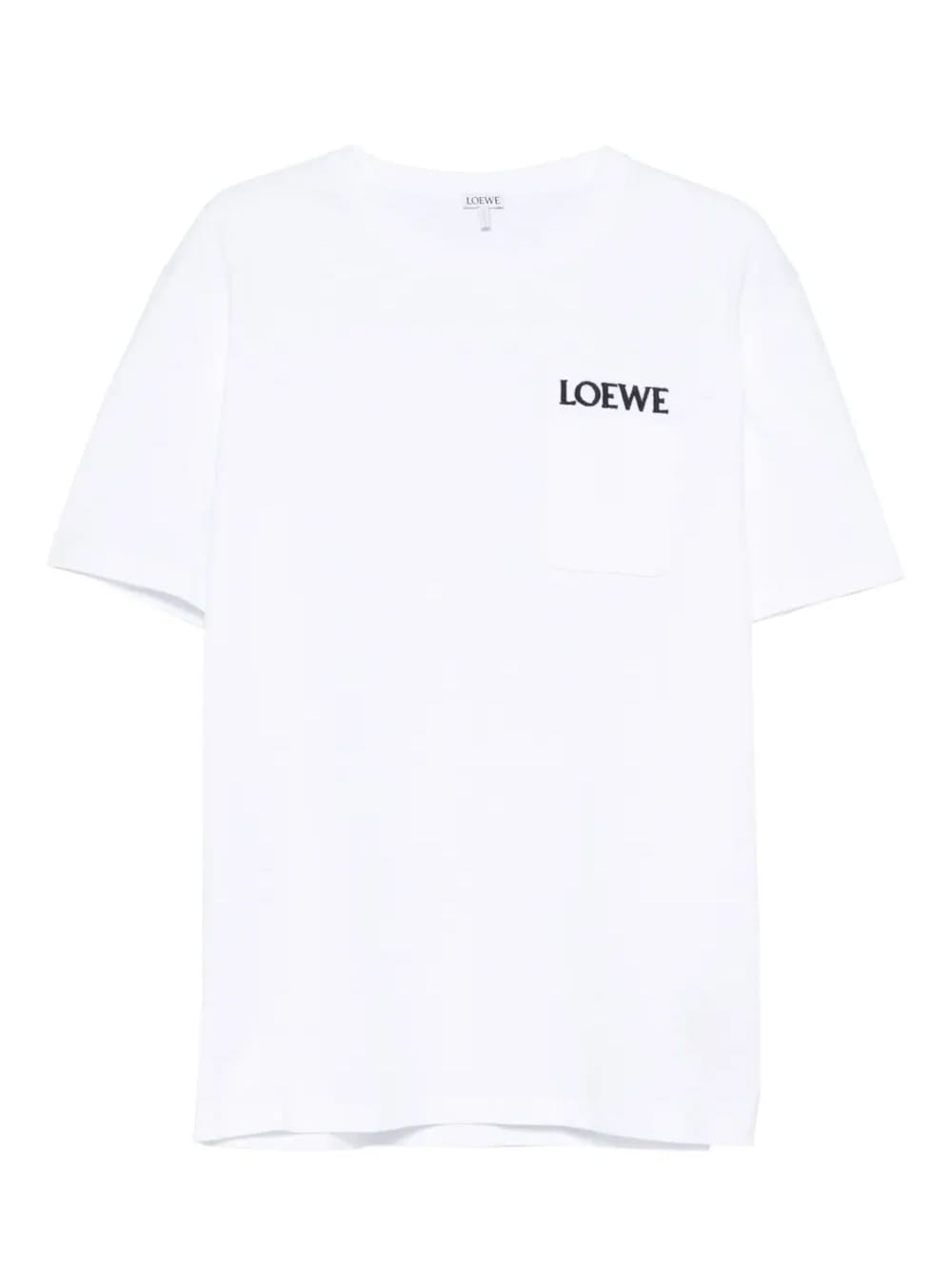 Loewe Pocket Embroidered Logo T-Shirt White