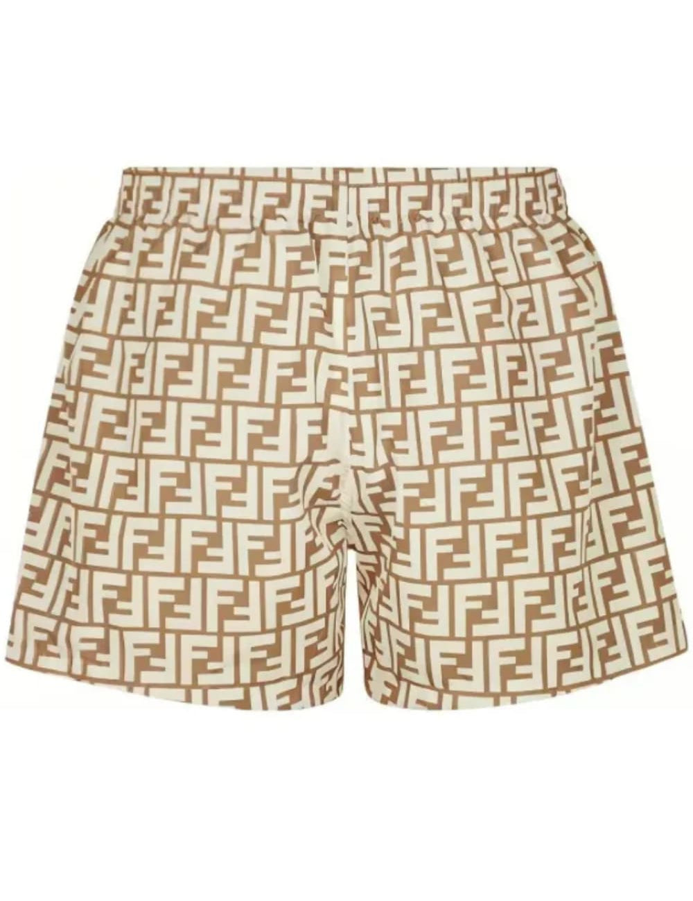 Fendi FF Print Swim Shorts Beige