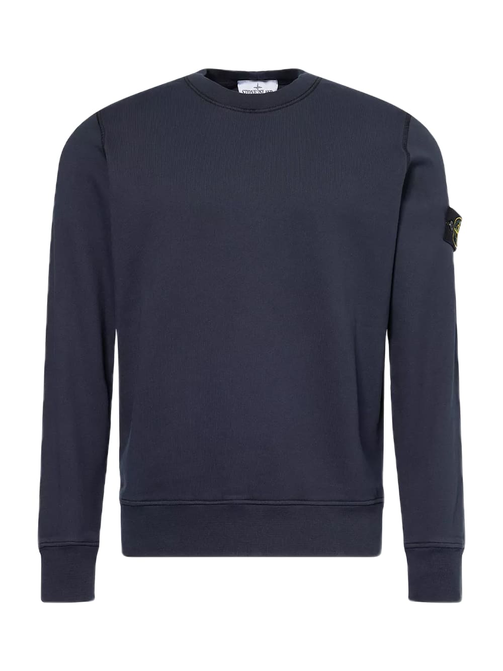 Stone Island Logo Patch Cotton Sweatshirt Navy