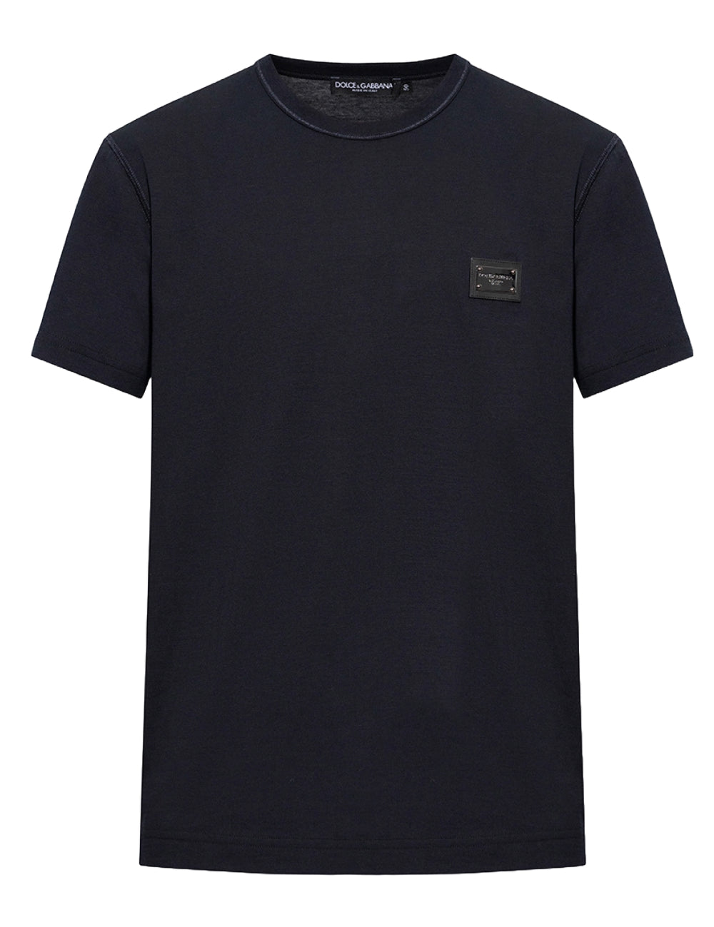 Dolce & Gabbana Plaque Logo T-Shirt Navy