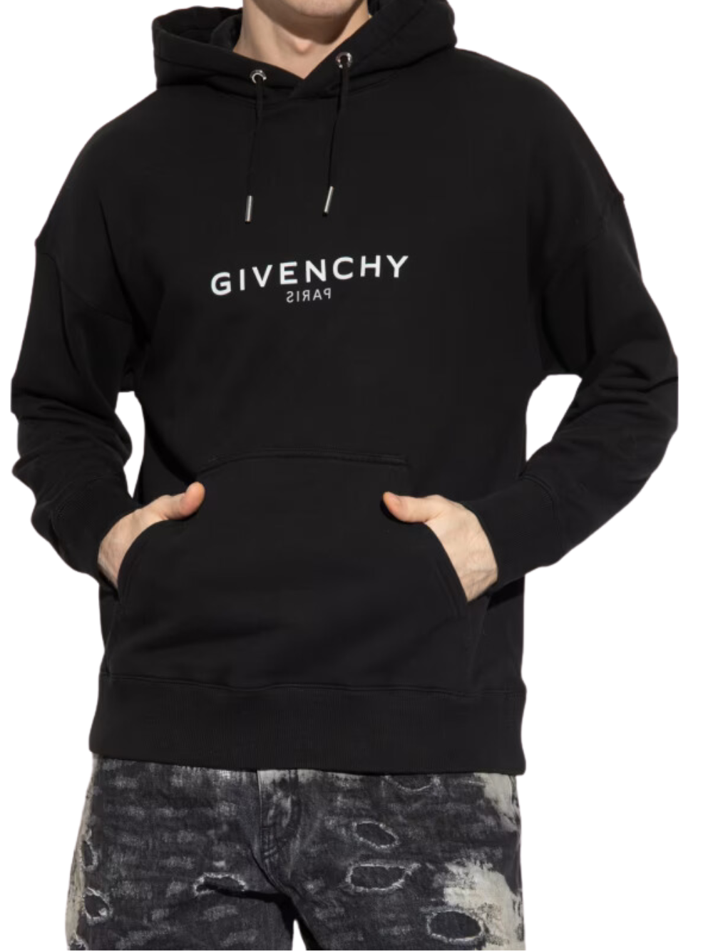 Givenchy Reverse Logo Print Hooded Sweatshirt