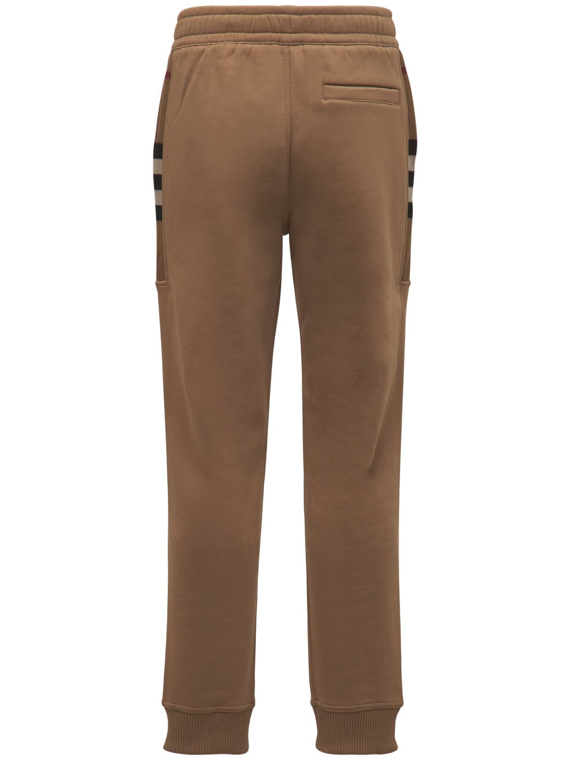 Burberry Check Panel Joggers Camel