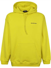 Balenciaga Logo Hooded Sweatshirt Neon Yellow